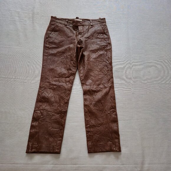 Zadig &Voltaire Crinkle leather trousers , brown S 38, 2020/21 runway collection - Picture 5 of 16